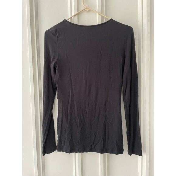 Cabi long sleeve black top with wrap like front  S - Picture 2 of 3